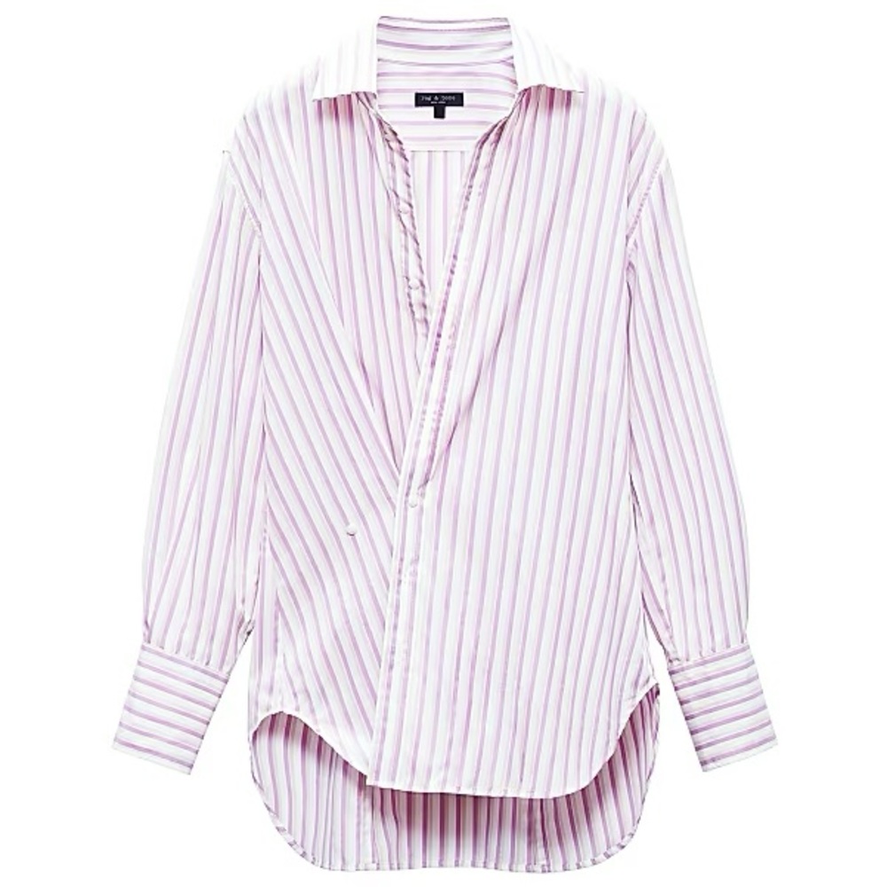 🚫SOLD🚫 RAG & BONE Indiana striped crossover button down shirt